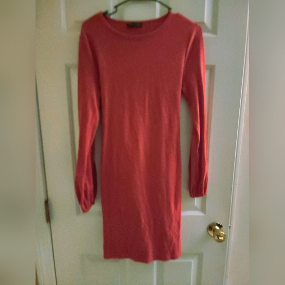 Elegant Reedish pink Long Sleeve Dress